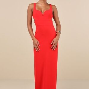 Lulus Simply Desirable Red Cutout Dress - Size S